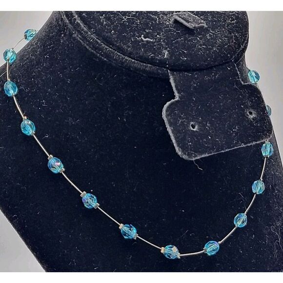 Holographic Choker Station Neclace Toggle Clasp 16in - Picture 1 of 5